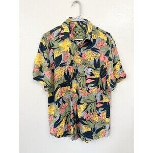 Vintage 80s GUESS GEORGES MARCIANO Mens Shirt Hawaiian Tropical Summer Retro M